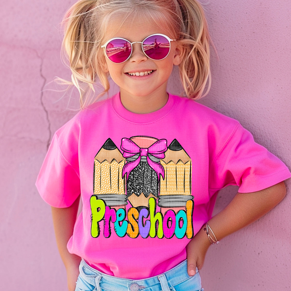 Preschool doodle pencil GIRL (SDD) 107144 DTF transfer