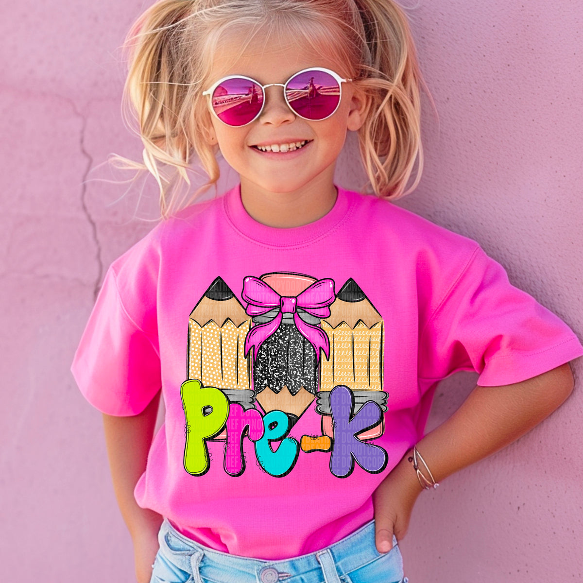 Pre-k doodle pencil GIRL (SDD) 107145 DTF transfer