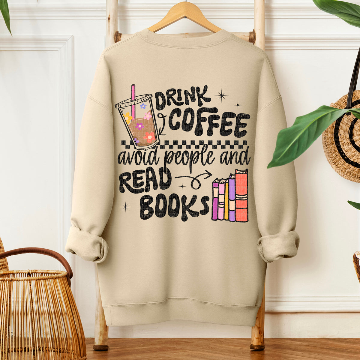 Drink Coffee Avoid People And Read Books 104321 DTF transfer
