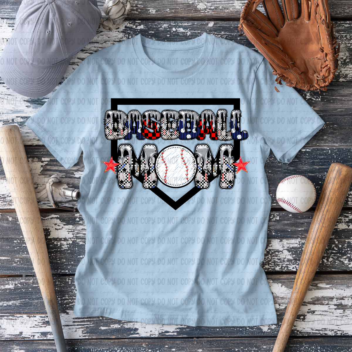 Baseball mom SILVER drip base (Revel) DTF Transfer