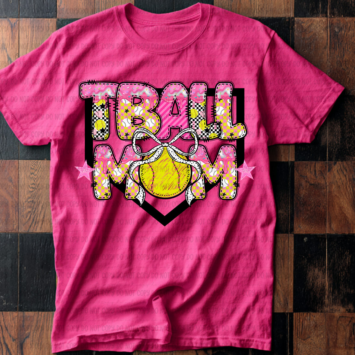 Tball mom with bow drip base (Revel) DTF Transfer