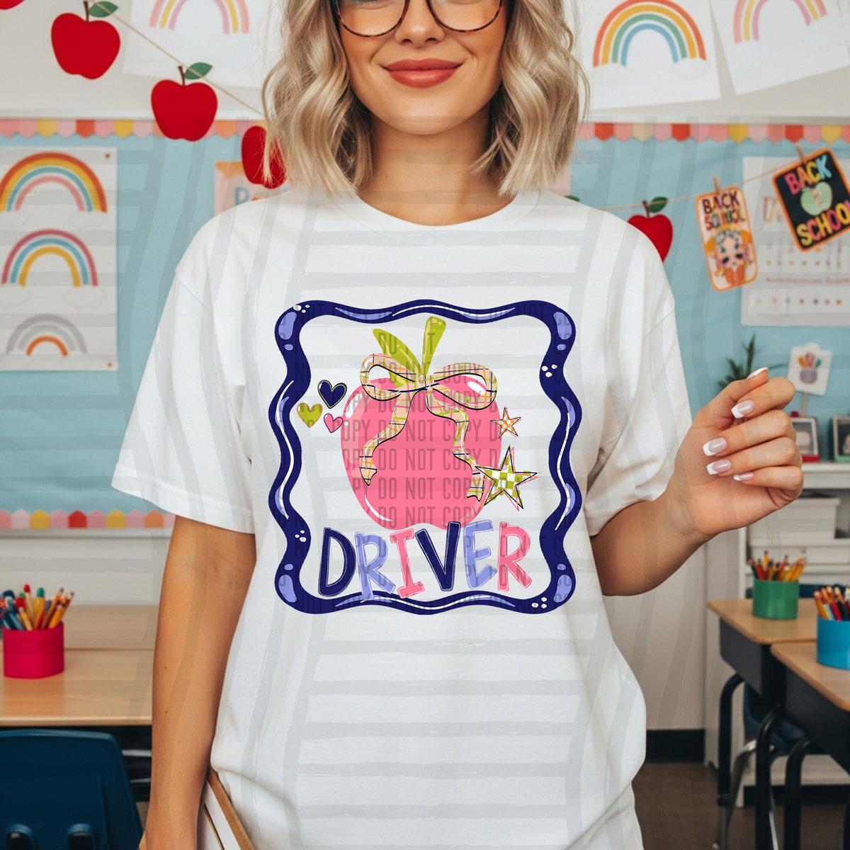driver framed apple school occupations (caplinger) DTF Transfer