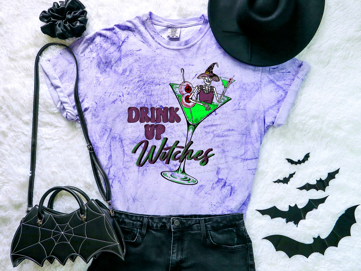 Drink Up Witches Skellie Eyeballs Wine Glass 115756 DTF Transfer