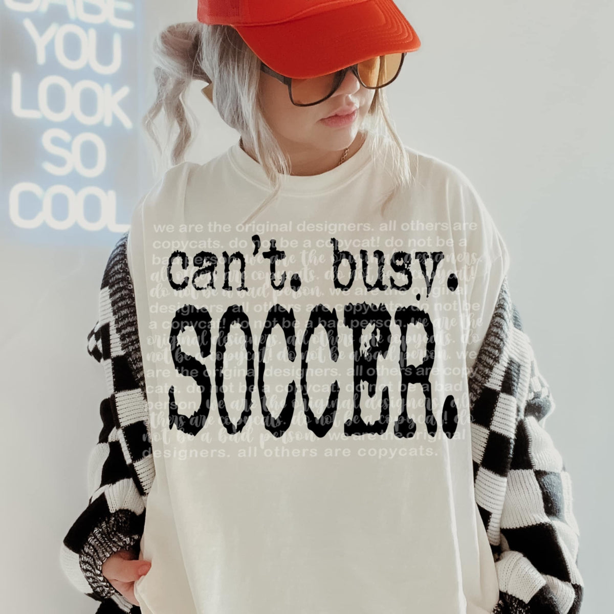 Can’t Busy Soccer black TTD DTF transfer