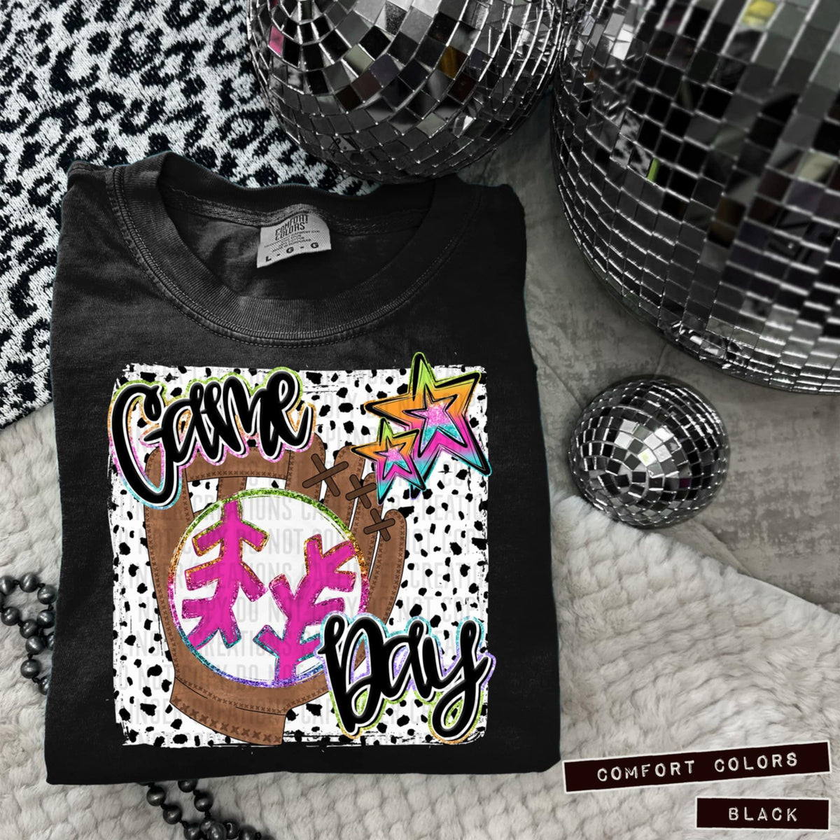 Game day baseball colorful stars 95944 DTF transfer