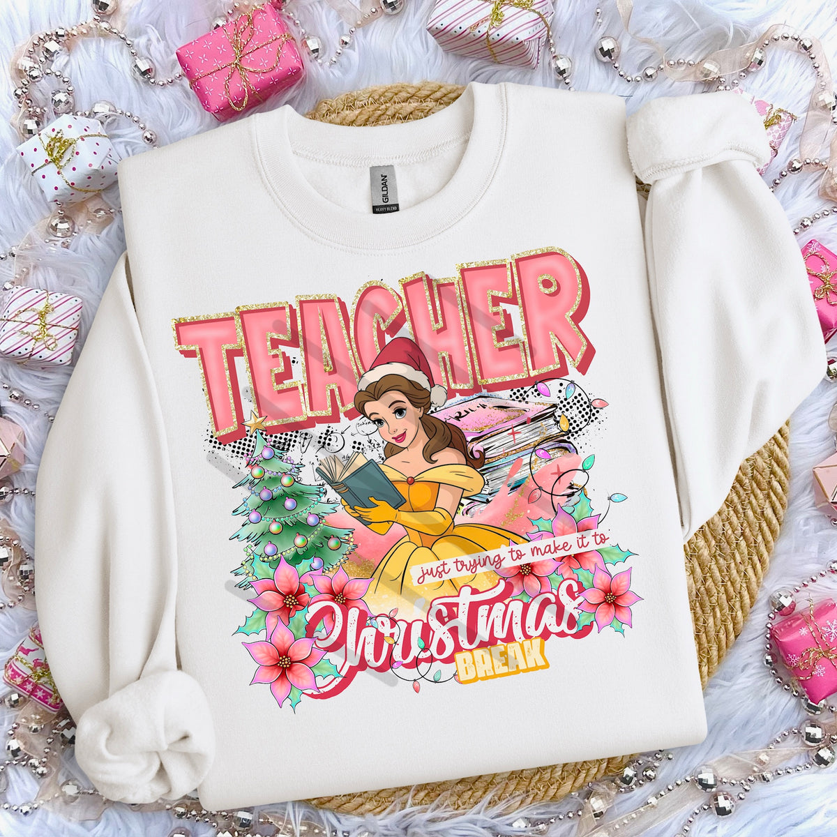Teacher making it to Christmas Break Princess 114121 DTF transfer