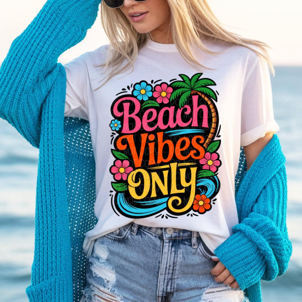 Beach vibes only 106102 DTF transfer