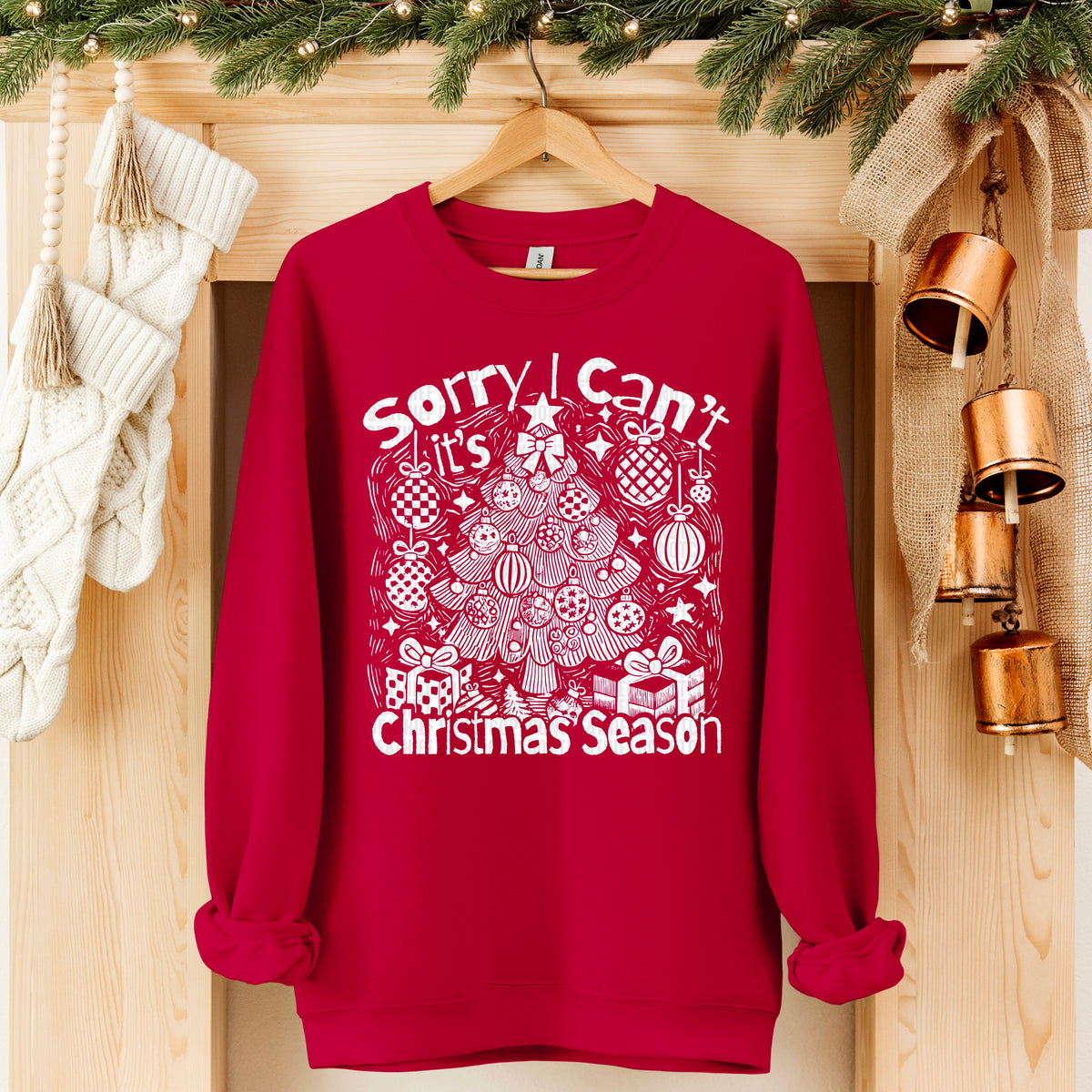 Sorry I Can’t It’s Christmas tree WHITE 116685 DTF transfer