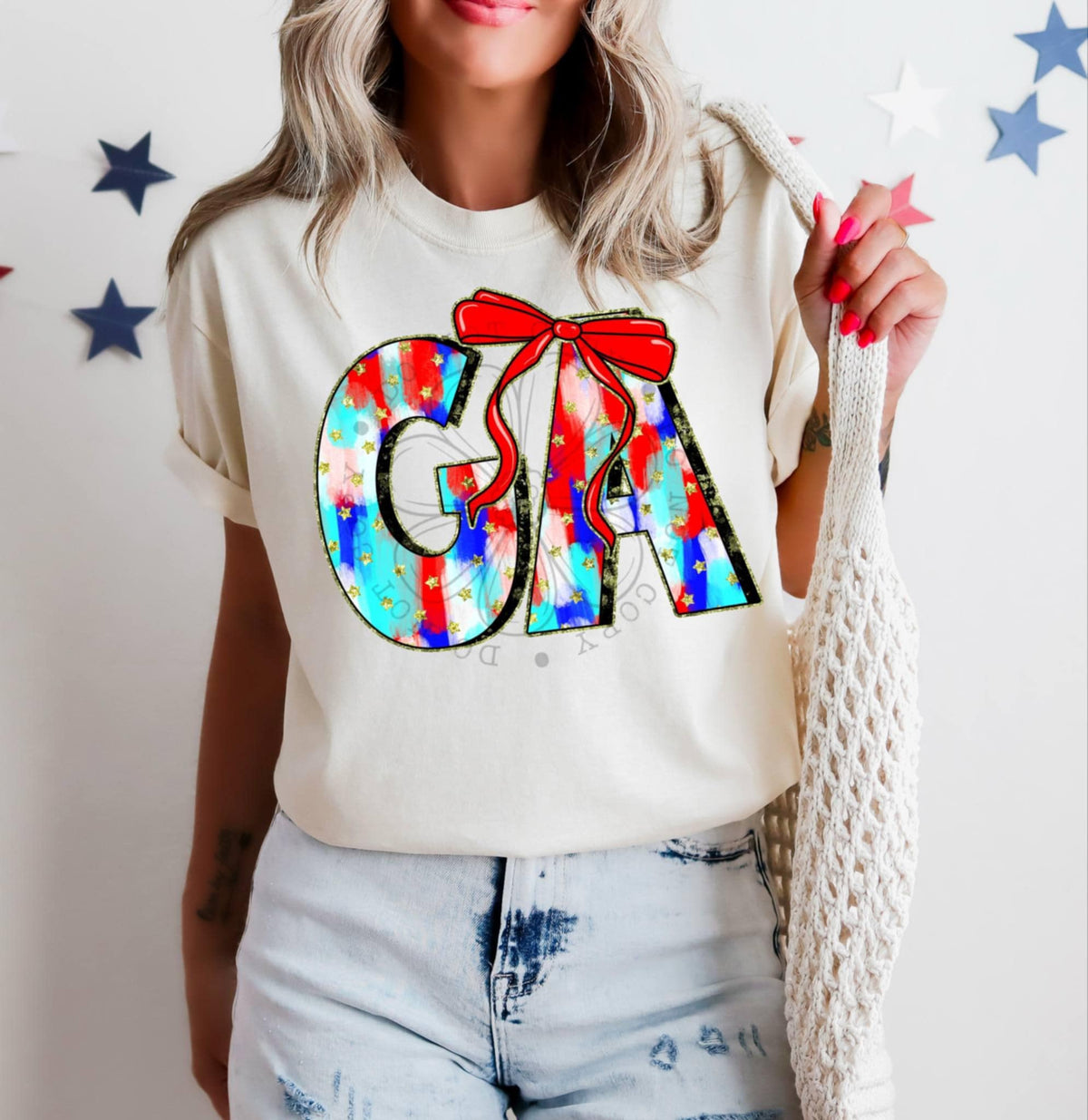 Patriotic brushstroke states DTF transfers