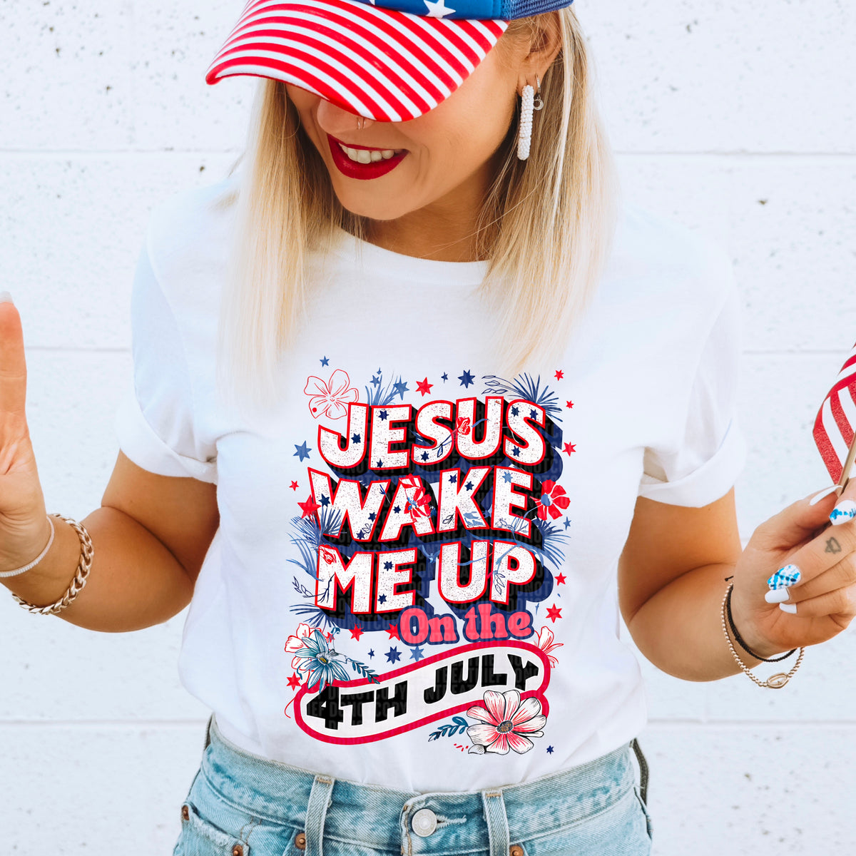 Jesus wake me up on the 4th July 95532 DTF transfer