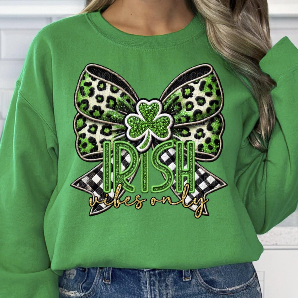 Irish vibes only bow 85136 DTF transfer