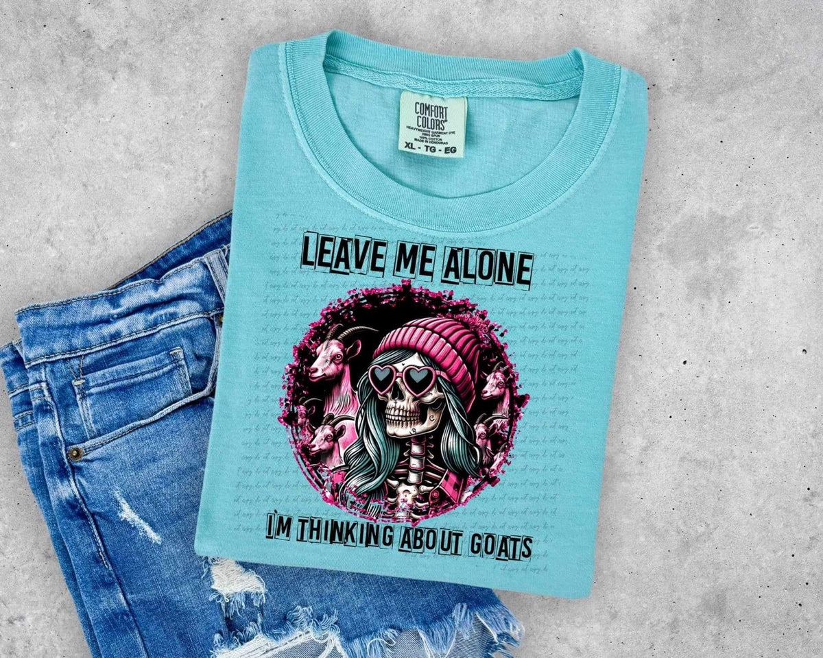 Leave me alone Im thinking about goats DTF transfer 13961