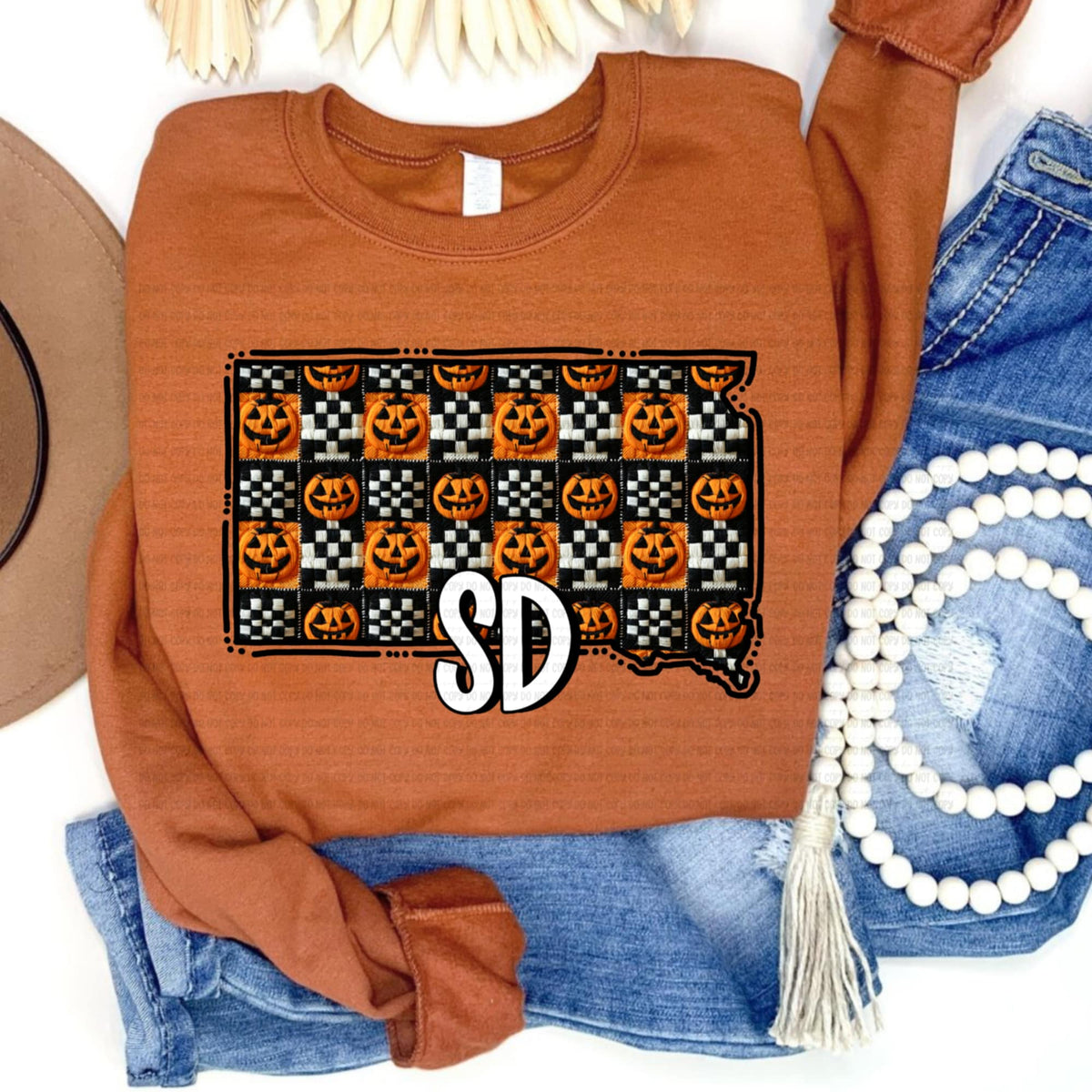 South Dakota pumpkin checker REVEL DTF transfer