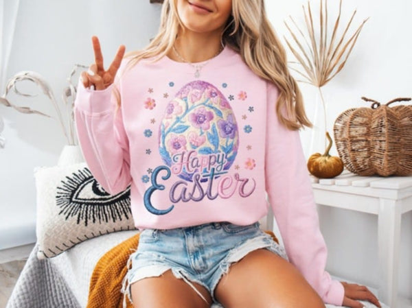 Happy Easter floral egg 87789 DTF transfer