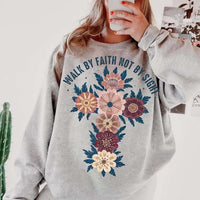 Walk by faith not my sight floral cross 73845 DTF transfer