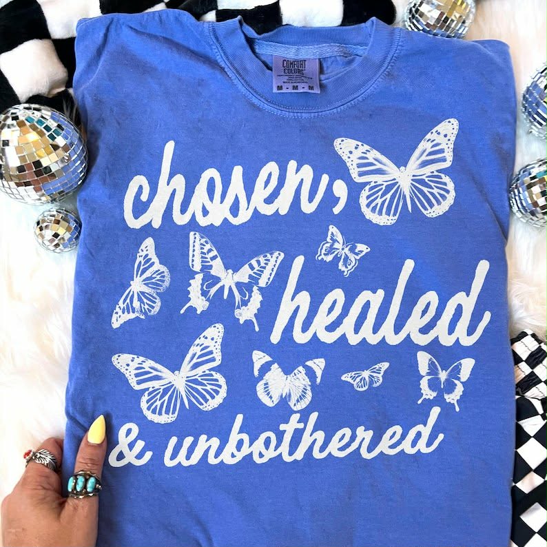 Chosen, healed & unbothered WHITE Sunday Special DTF transfer