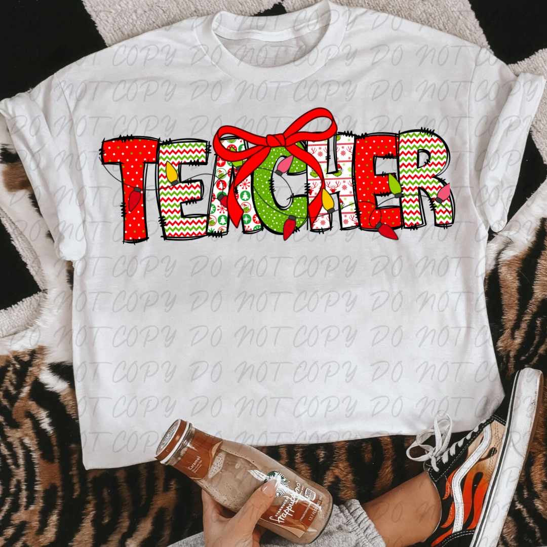 Teacher red bow (VINTAGE) 64187 DTF transfer