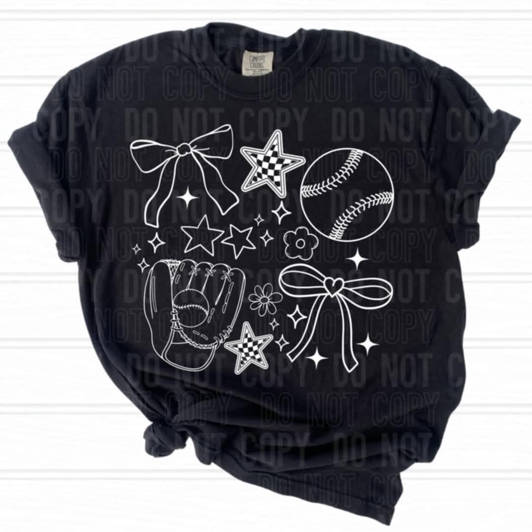 Baseball/softball collage WHITE (SBB) 98333 DTF transfer