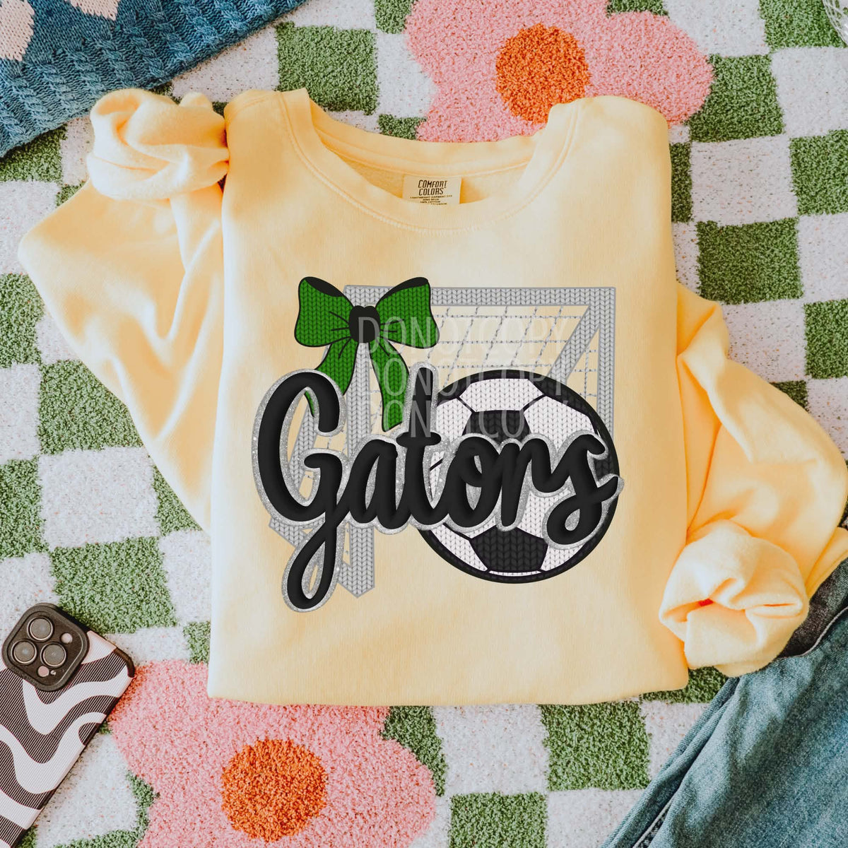 Gators soccer green bow (CSG) DTF transfer