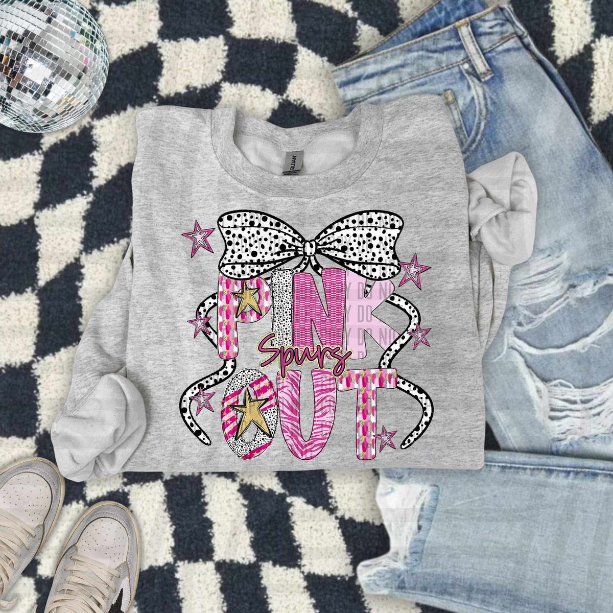 Pink out gold Spurs (Caplinger) DTF transfer
