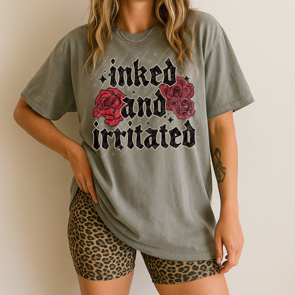 Inked and irritated roses (scarlow) DTF Transfer