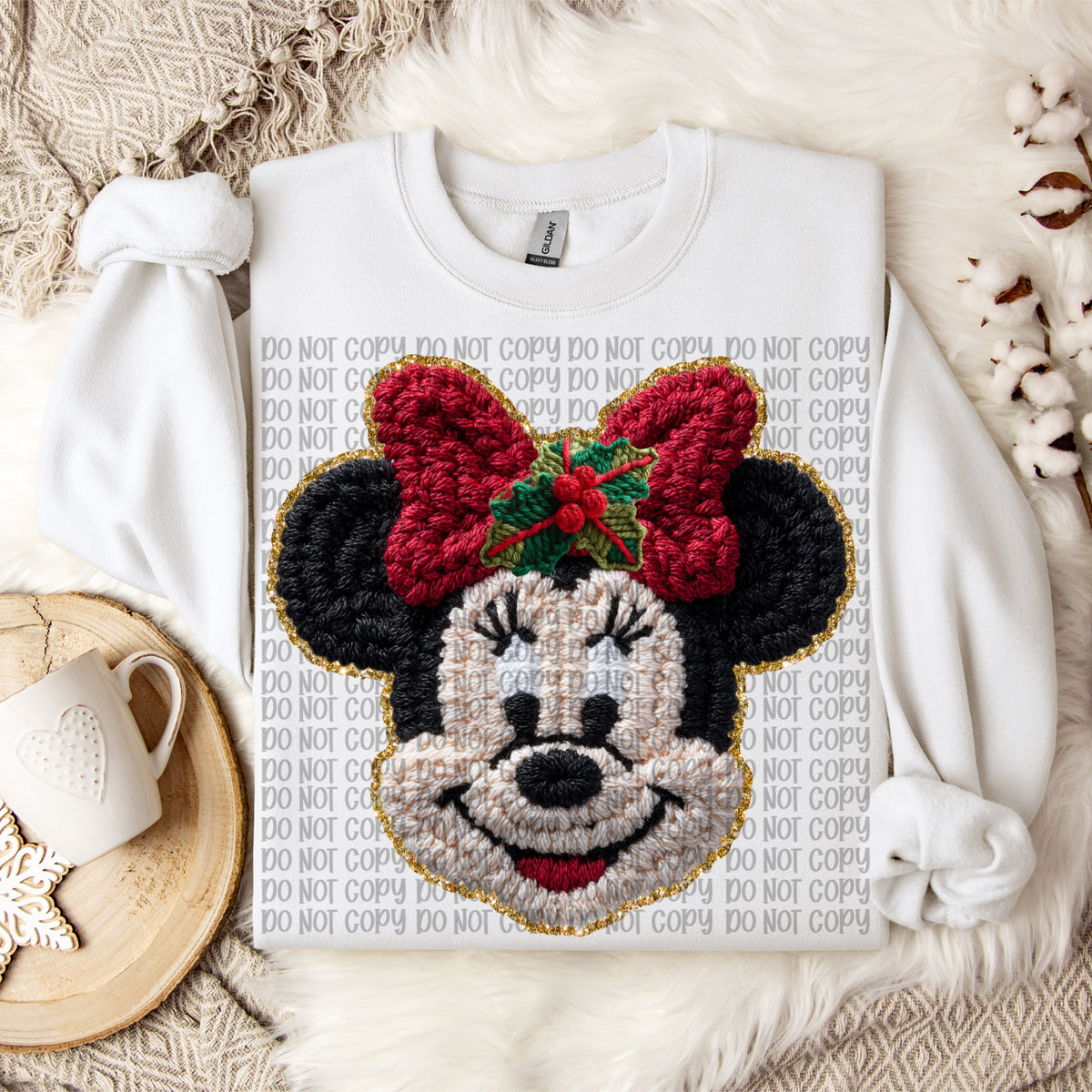 Faux Crochet girl Mouse (VP) DTF transfer