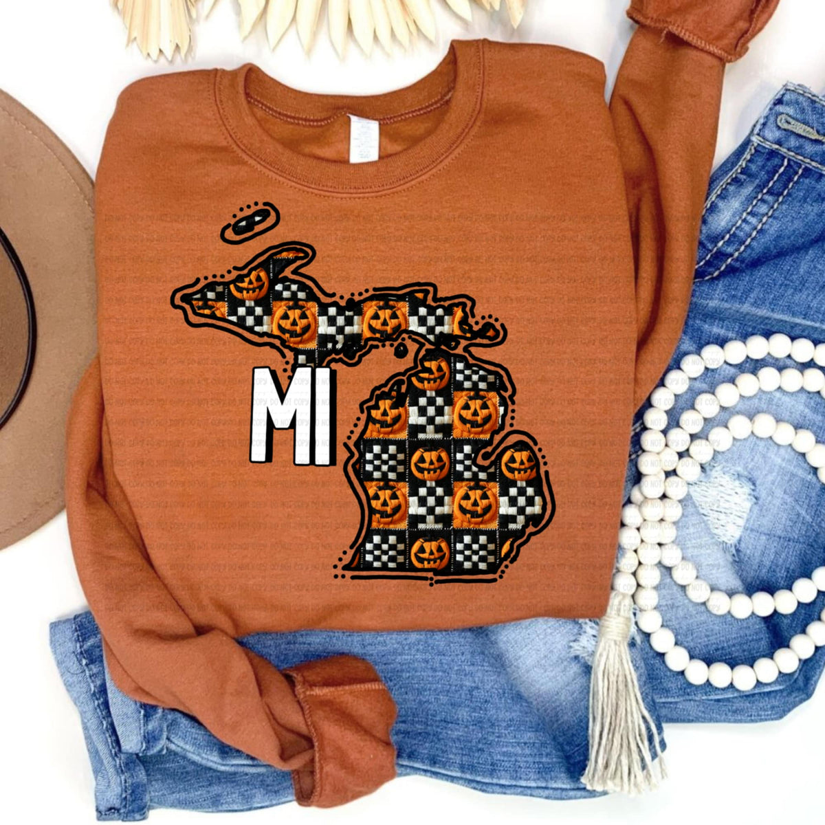 Michigan pumpkin checker REVEL DTF transfer