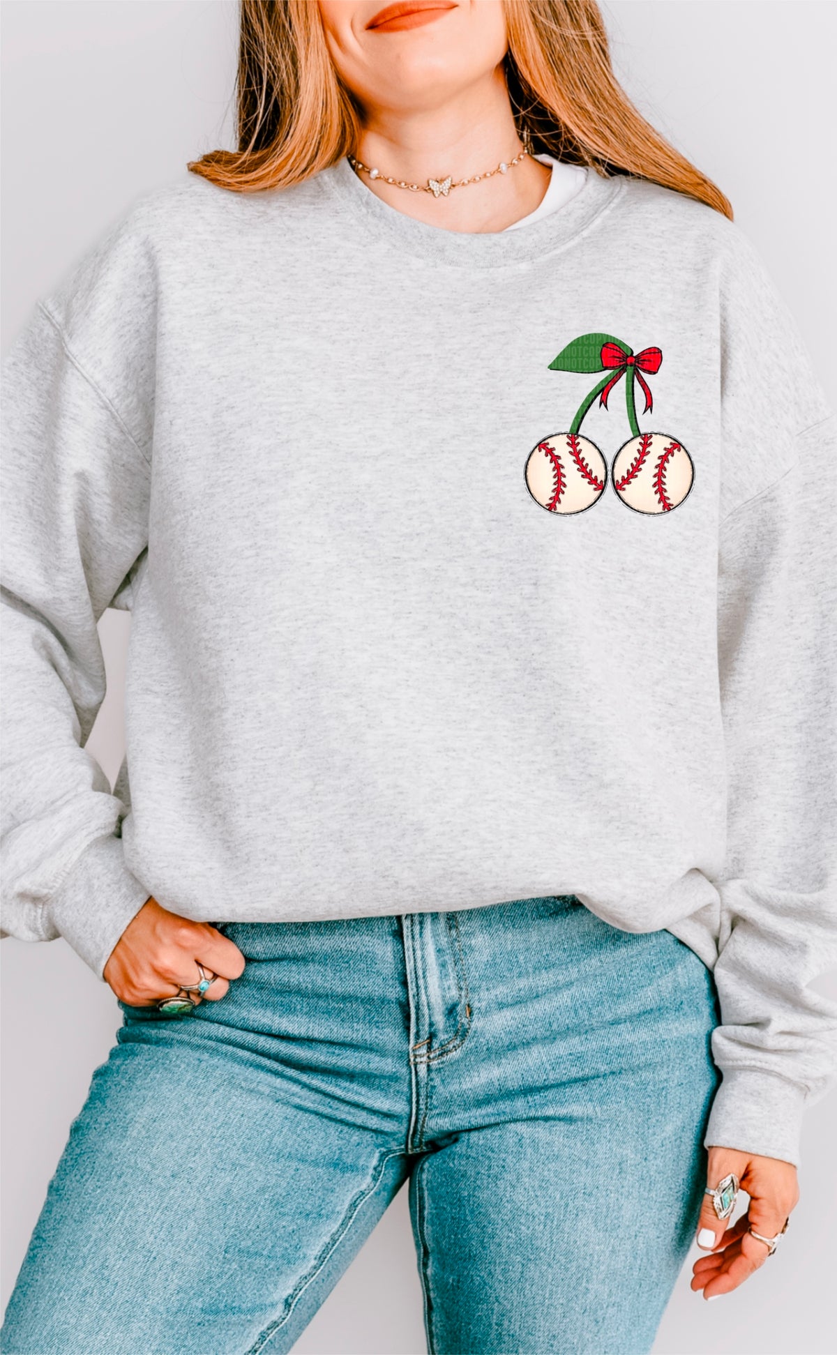 Baseball cherries 93824 DTF transfer