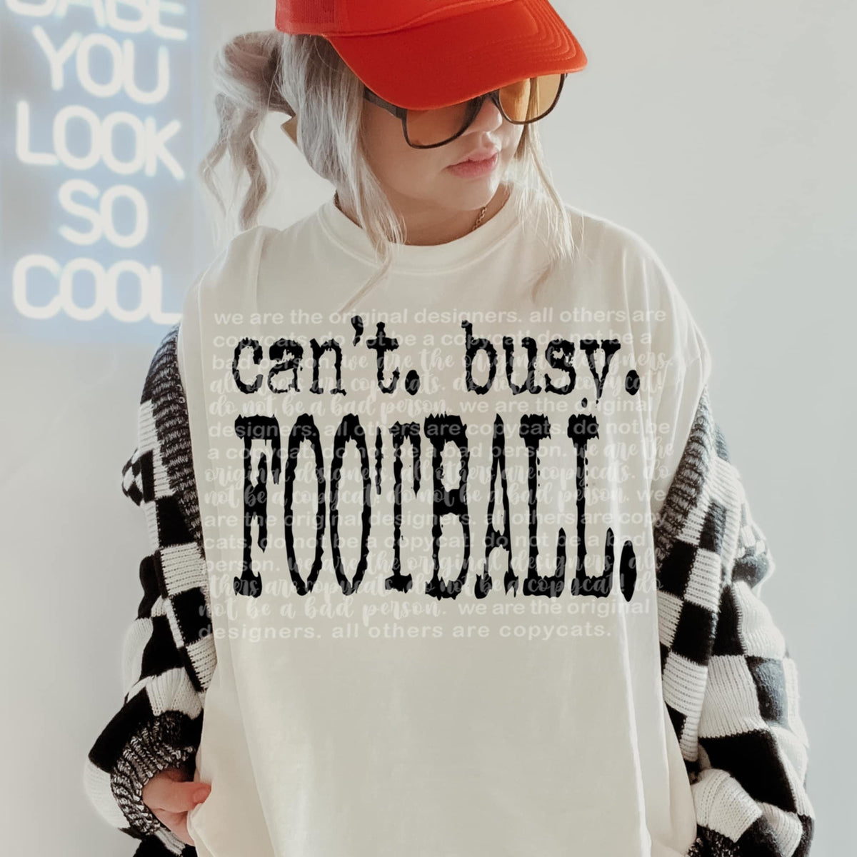 Can’t Busy Football black TTD DTF transfer