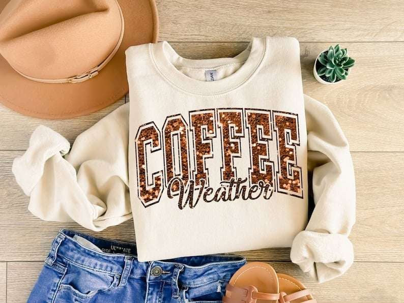 Coffee weather sequin 73801 DTF transfer