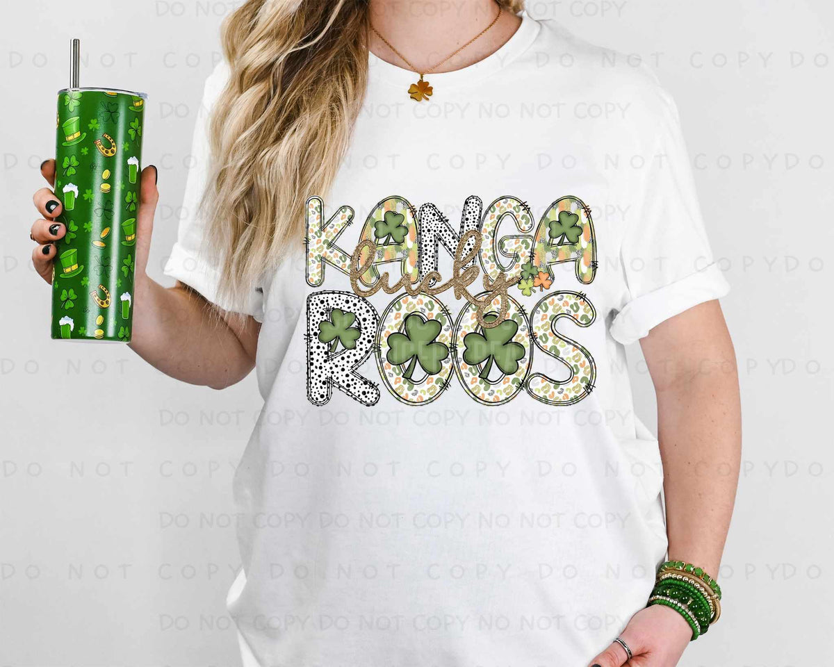 Lucky kangaroos st Patrick patterns (caplinger) 82528 DTF transfer