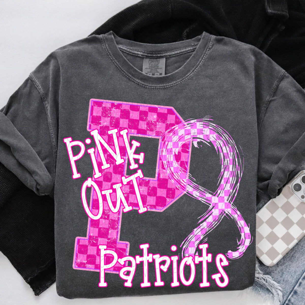 Patriots Pink Out Varsity (city) DTF Transfer