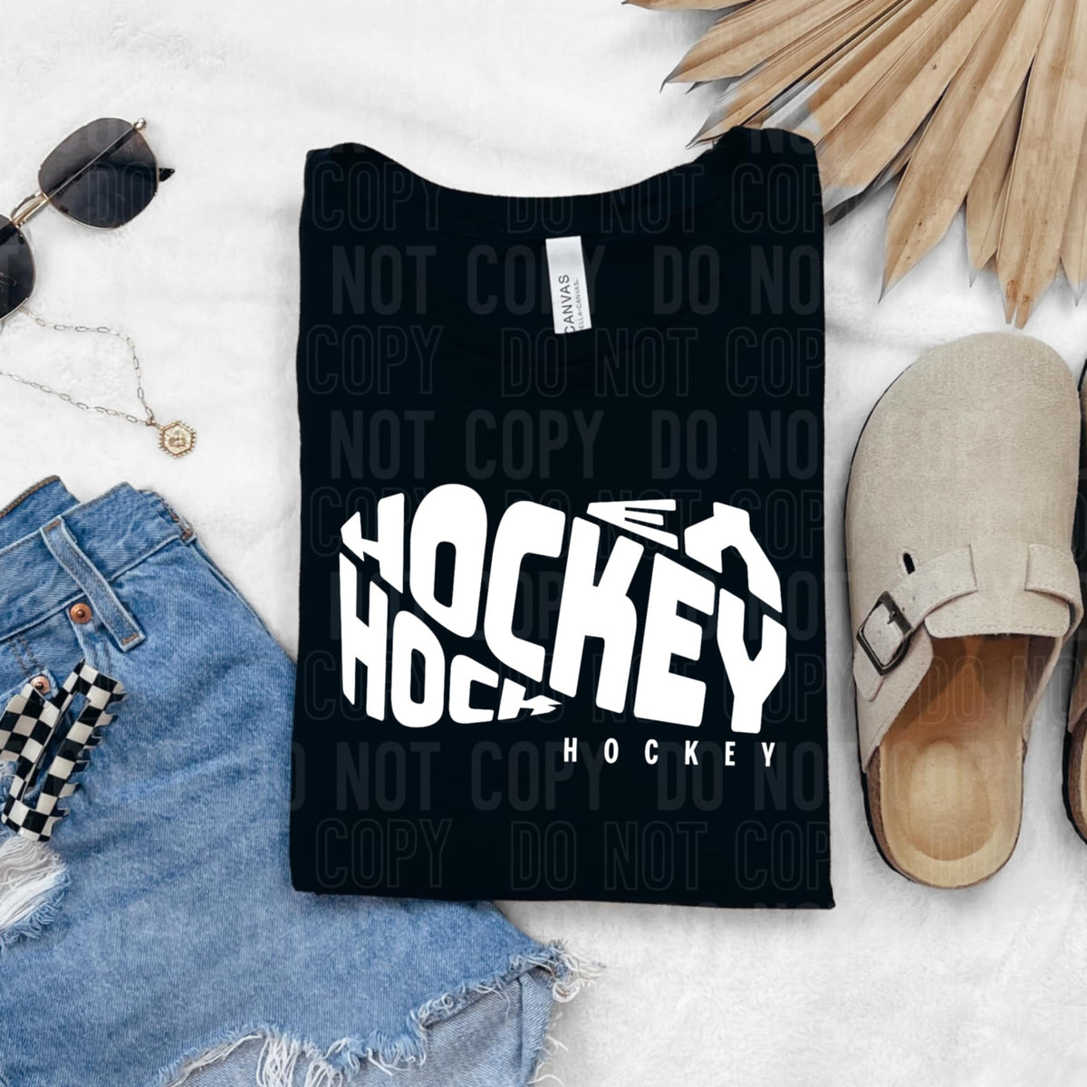 Hockey white twisted font (SBB) 94088 DTF transfer