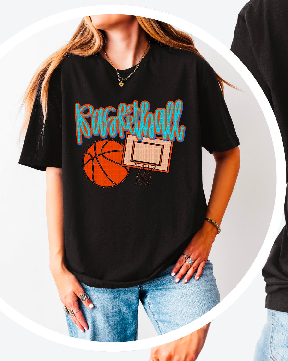 Basketball blue font 90466 DTF transfer