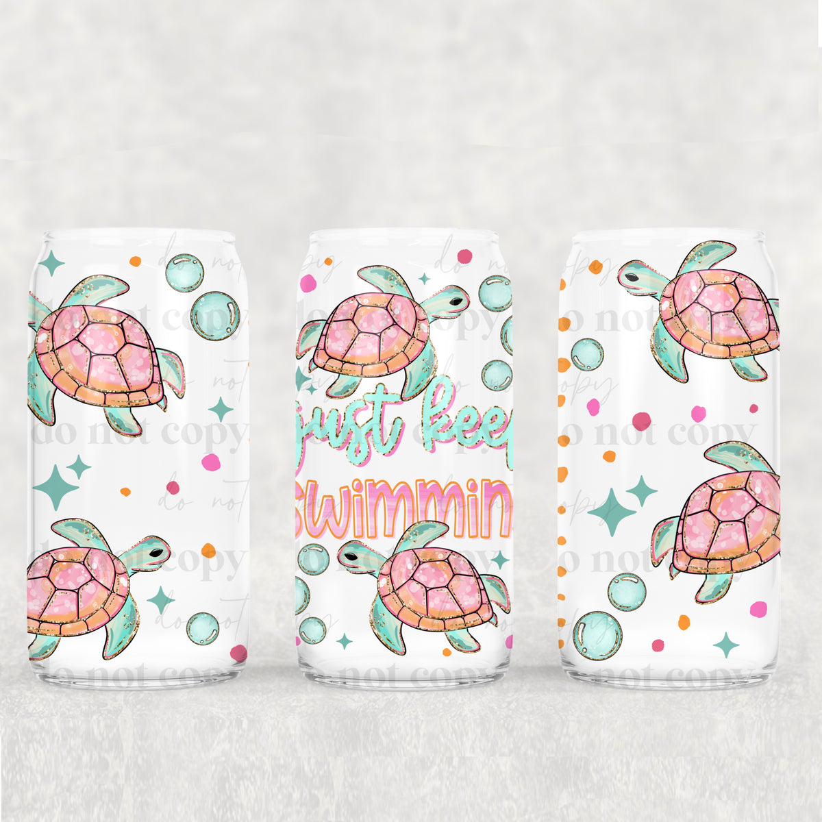 Keep swimming turtles (CSC) UV DTF WRAP