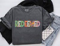 Redeemed patterned font (S&G) 60385 DTF transfer