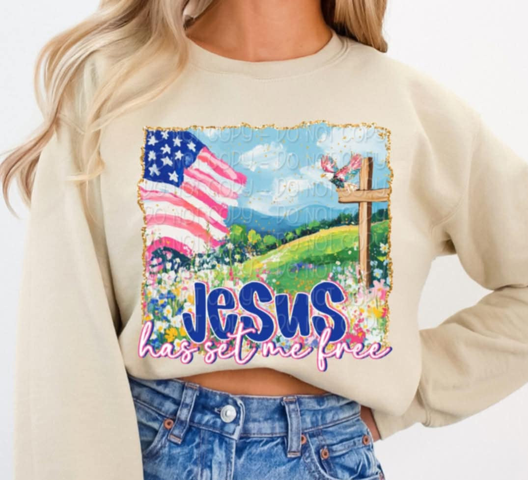 Jesus has set me free 100459 DTF transfer