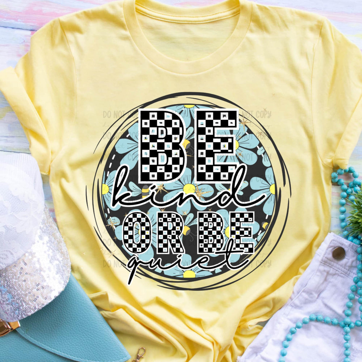 Be kind or be quiet circle (Revel) 92608 DTF transfer
