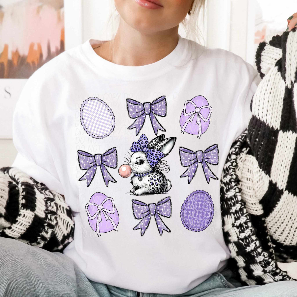 Purple Easter collage with bunny (CITY) 85025 DTF transfer