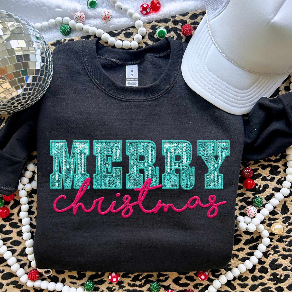 Merry Christmas blue and pink (HW) 70149 DTF transfer