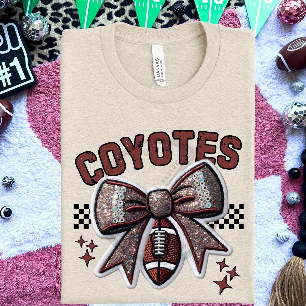Coyotes bow and football (HW) 58343 DTF transfer