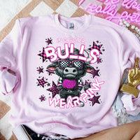 In October bulls wear pink mascot  60010 DTF transfer