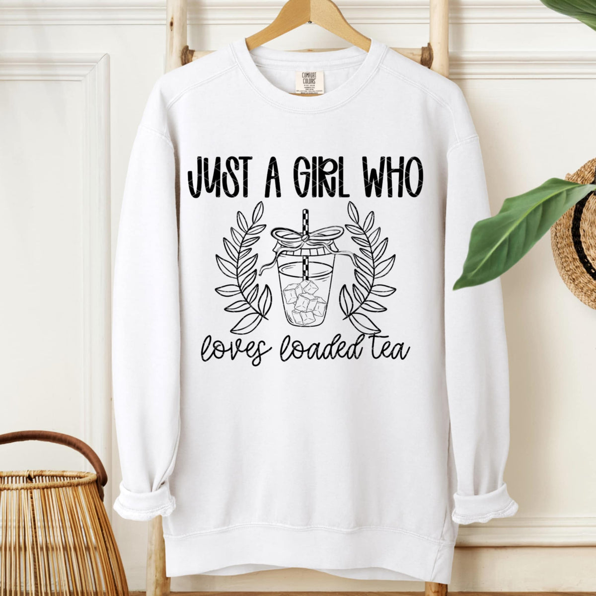 Just A Girl who Loves Loaded Tea BLACK (SDD) DTF Transfer