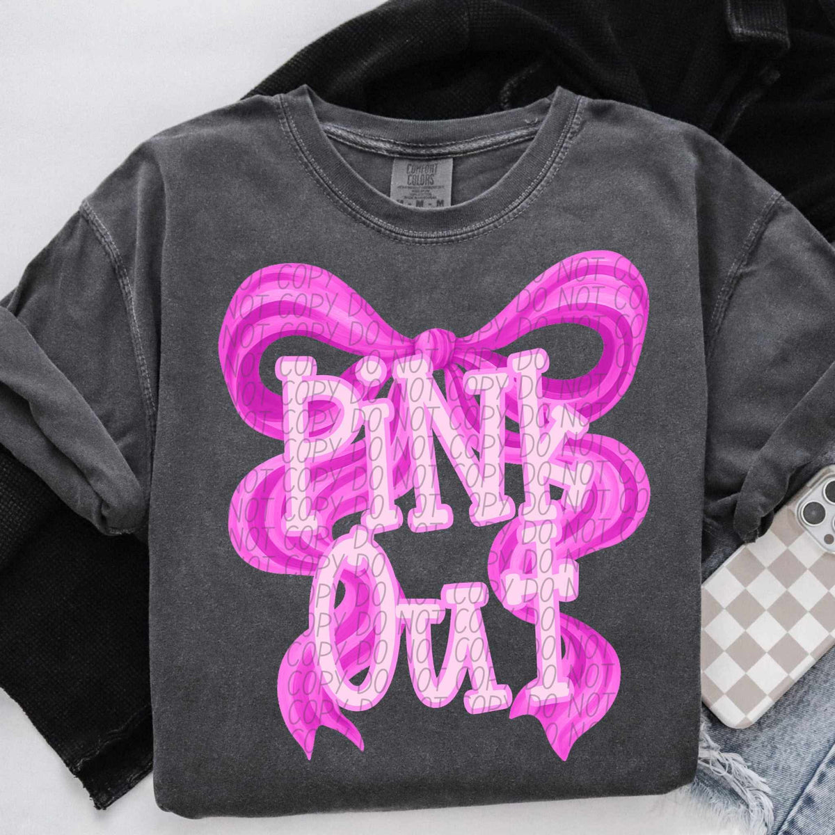 Pink out PINK bow CITY DTF transfer