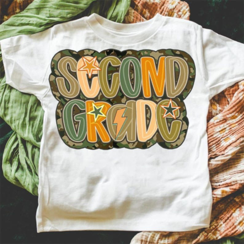 Second grade preppy frame 107588 DTF transfer