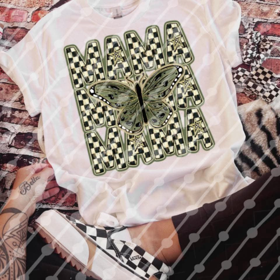 Mama checkered stacked (JBD) 96978 DTF transfer