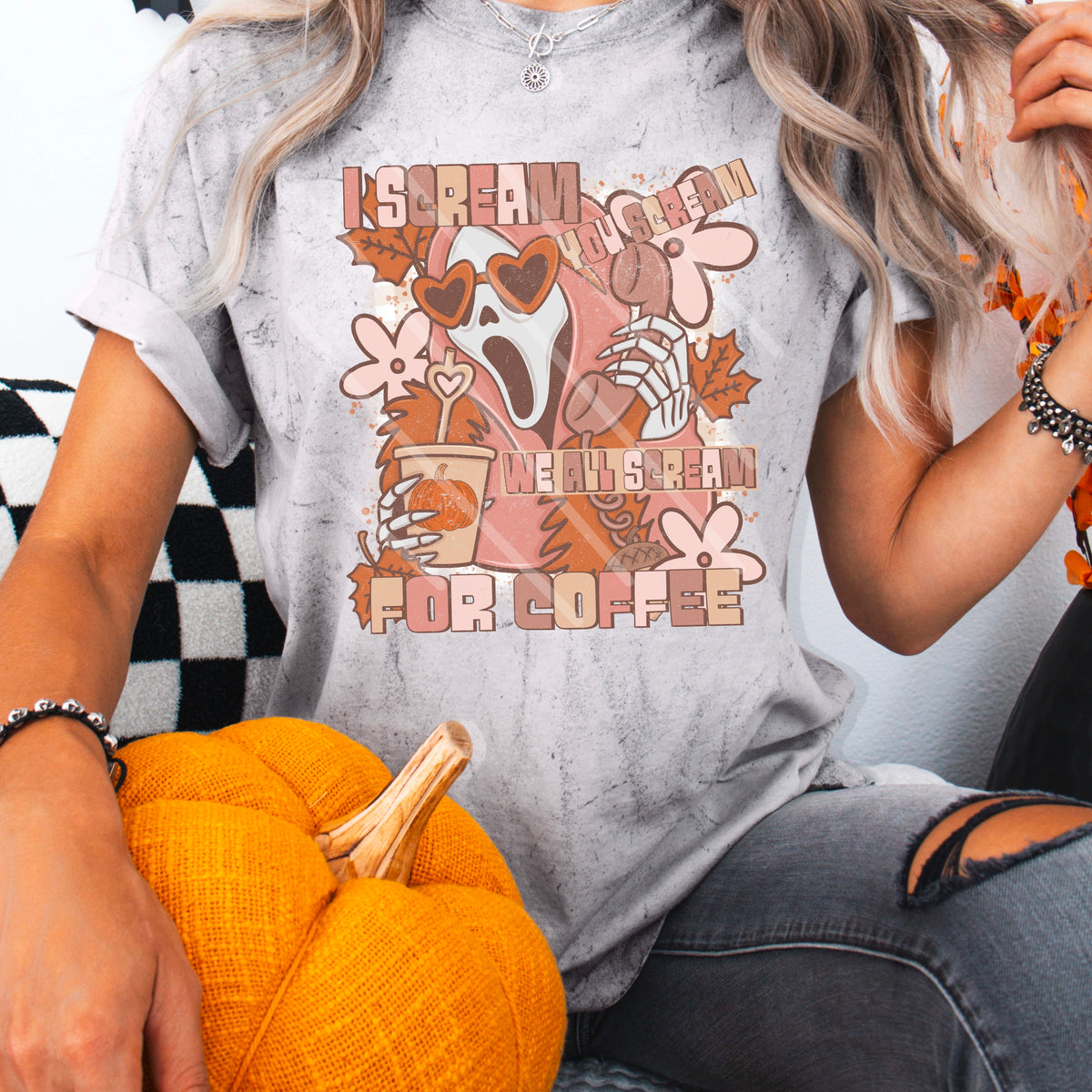 I scream for coffee ghost mask 110964 DTF transfer