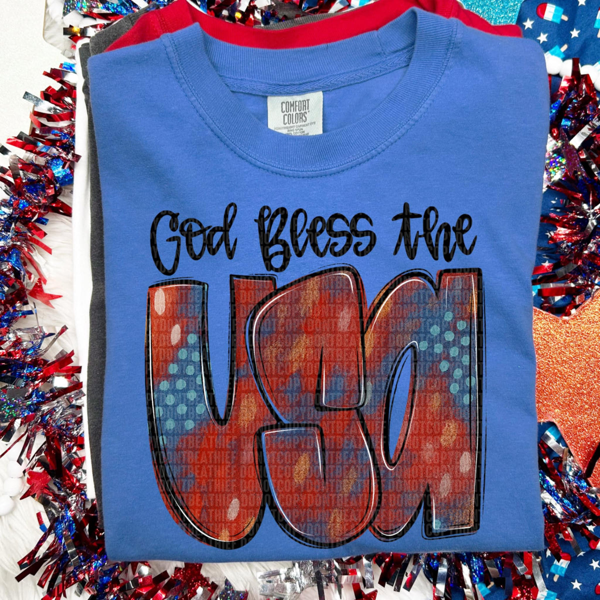 God bless the USA painted (SDD) 99253 DTF transfer