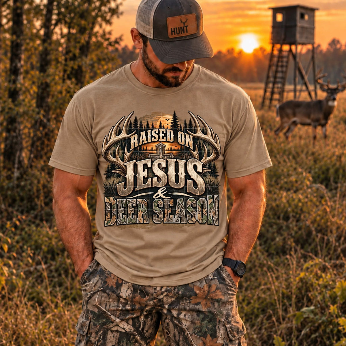 Raised on Jesus & deer season Tuesday Deal DTF