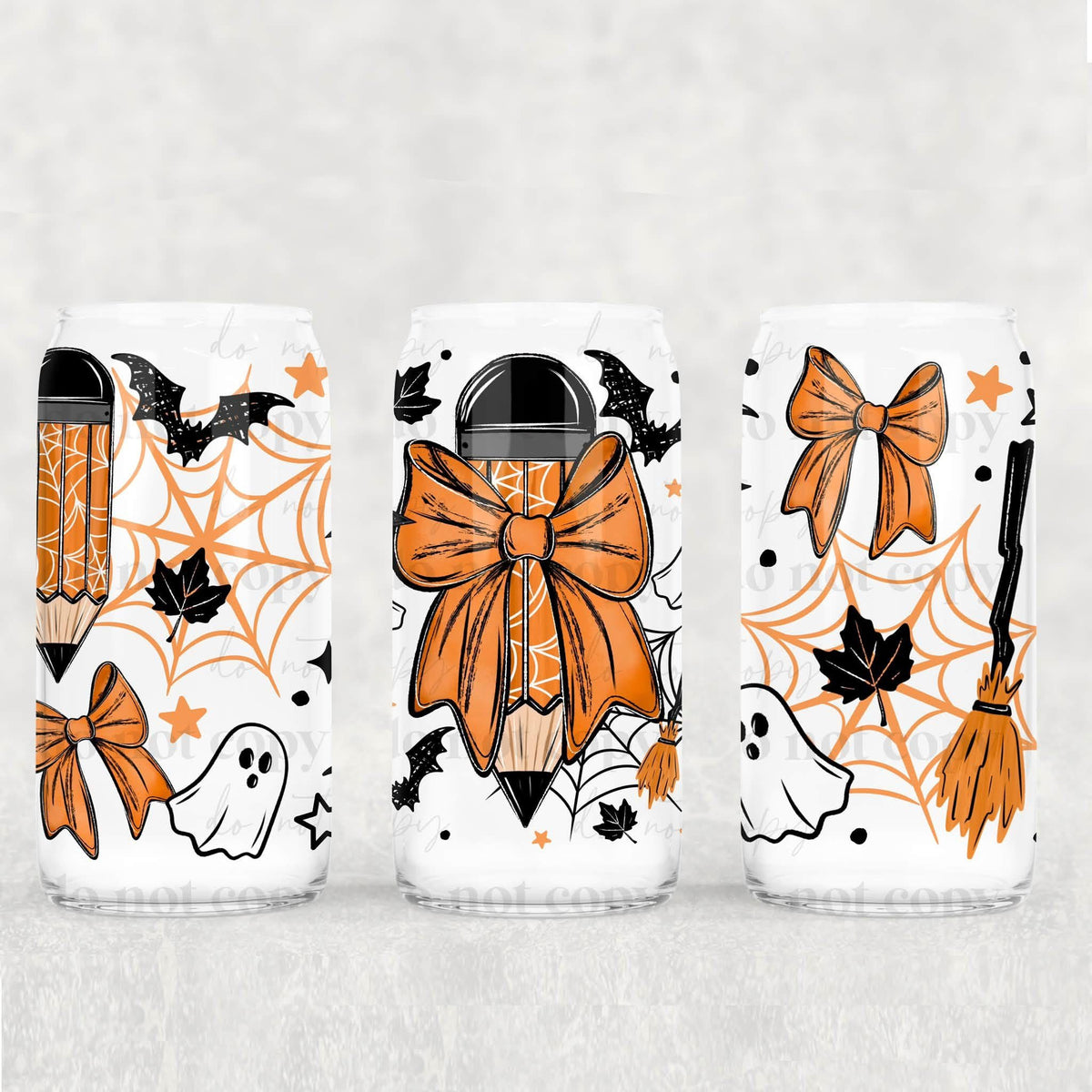 Spooky pencil with bow (CSC) DTF Transfer